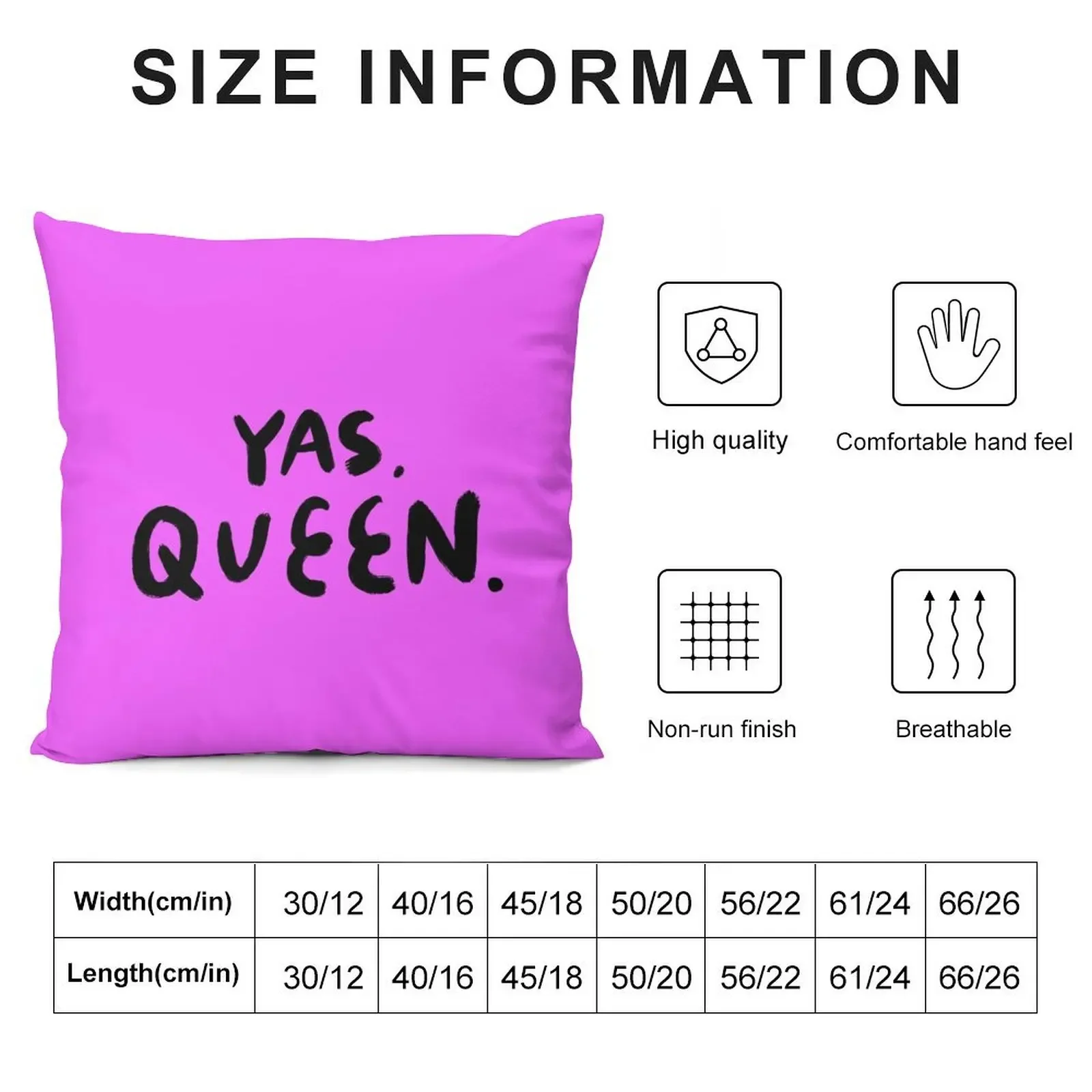 Yas. Queen. Throw Pillow Sofa Pillow Cover Cushions Cushion Cover pillow