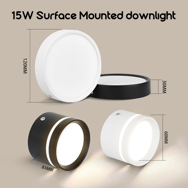 Led Downlight Ceiling Spot Light 220V Surface Mounted Lamp Mini Ceiling Lighting Fixture 3 Color Dimming Spotlights Home Bedroom