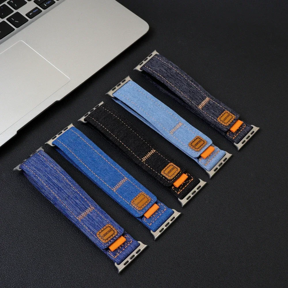 

Ремешок тканевый для Apple Watch Band 41 мм 40 мм 44 мм 45 мм Ultra 2 49 мм 10 42 мм 46 мм, ковбойский нейлоновый браслет для iWatch 9 8 7 6 5 3 SE