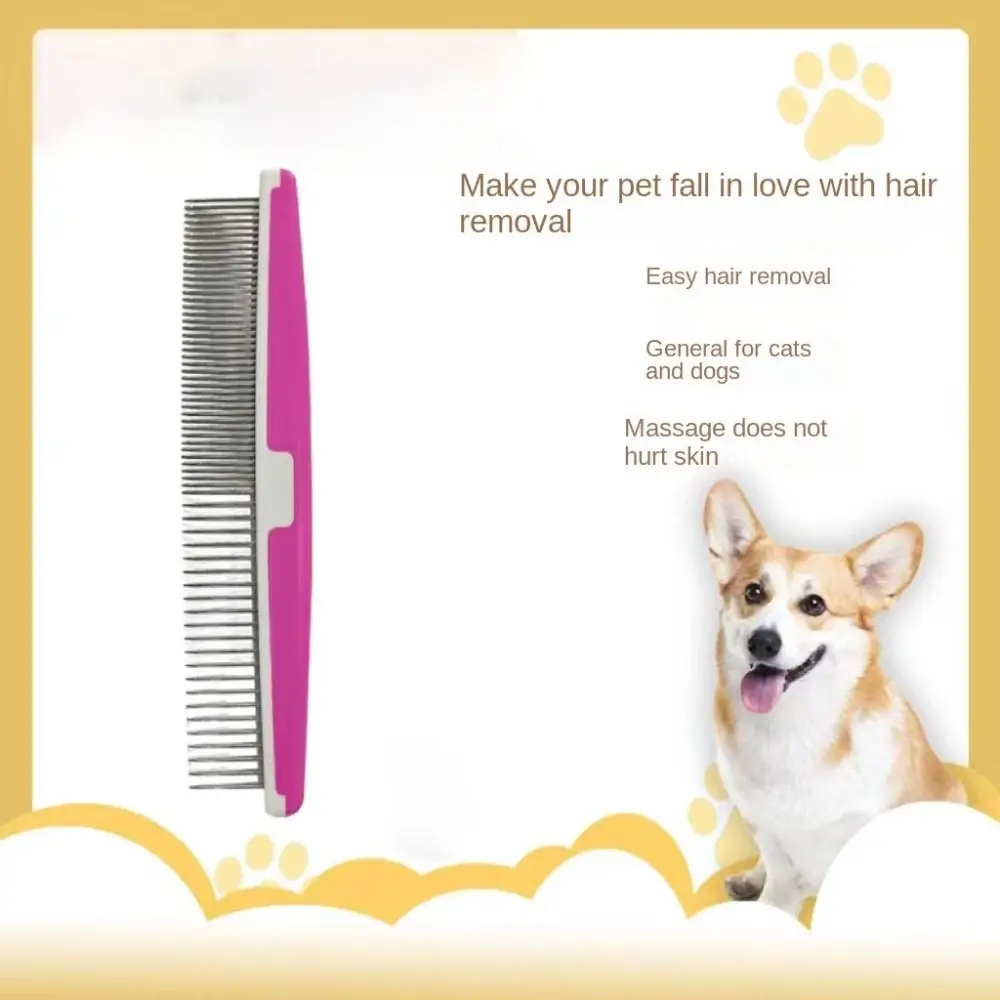 Durable Stainless Steel Pet Open Knot Comb Single Row Pet Supplies Double Tooth Row Comb Grooming Shedding Tools Pet