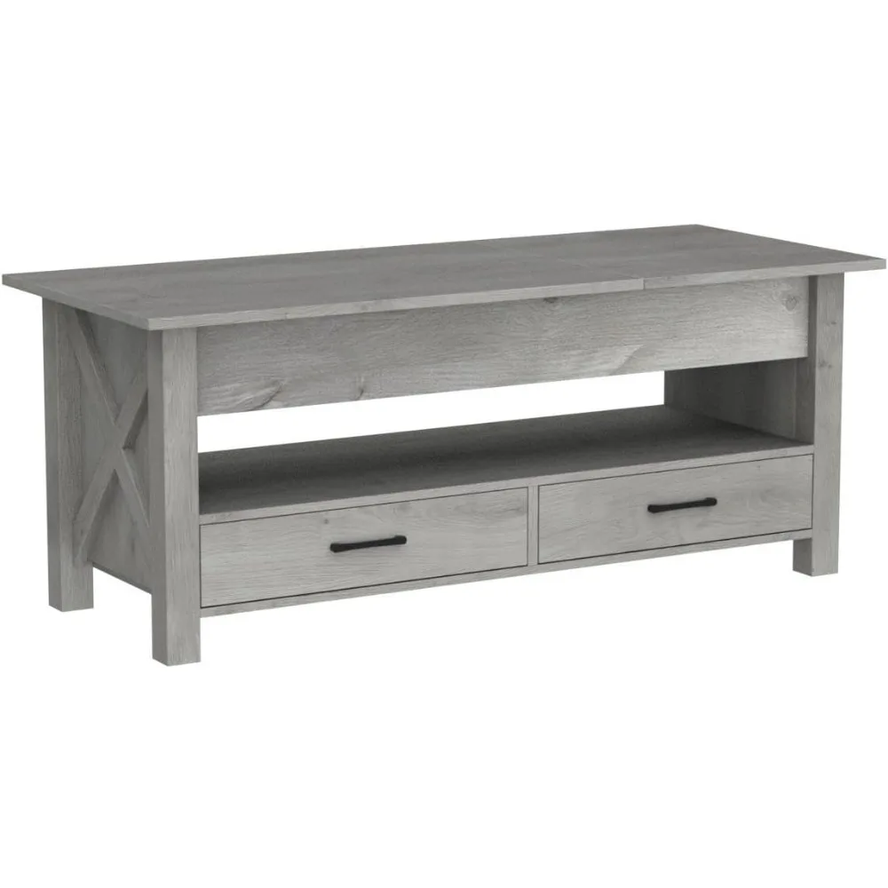 Coffee Table, 47.2" Lift Top Coffee Table with 2 Storage Drawers and Hidden Compartment