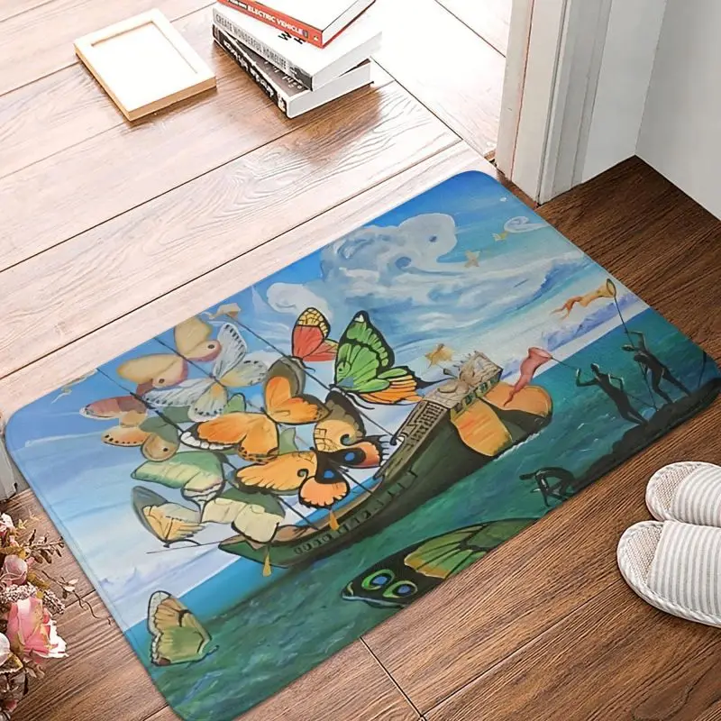 Salvador Dali Series Surrealism Abstract Painting Design Doormat Non-Slip Bath Mat Soft Washable Floor Rug for Bedroom Office