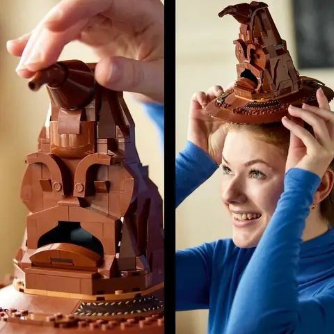 MINISO 561 delar sorterande häxhatt byggstenar modellleksak passar 76429 häxa potted trollkarlshattar samling födelsedagspresenter 8 best sales Lego Harry Potter minifigurer - №3