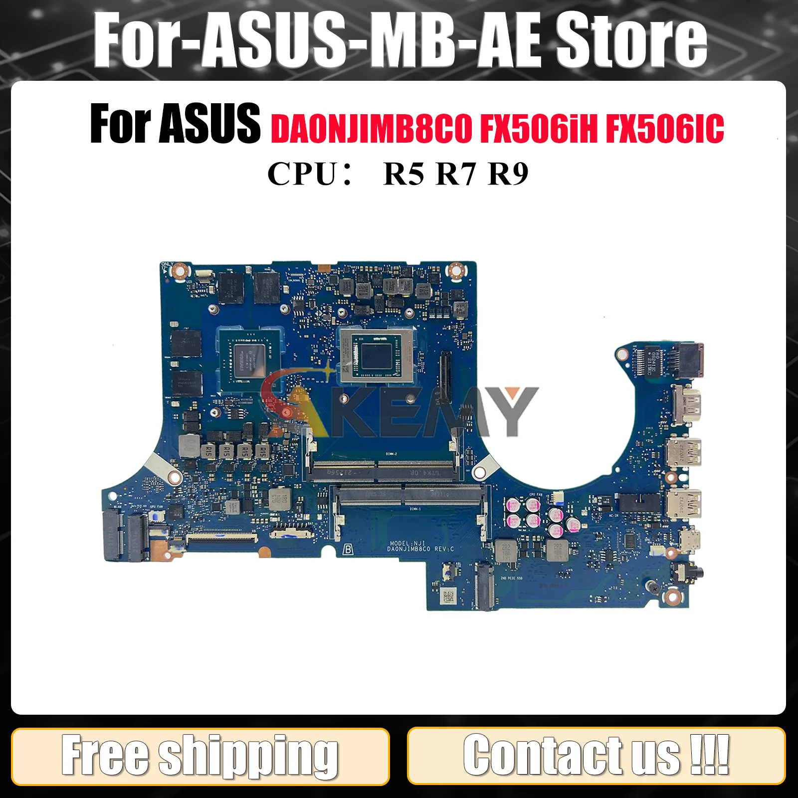 

DA0NJIMB8C0 Материнская плата для ноутбука ASUS TUF Gaming FX506II FA506I FX506iH FX506IC Материнская плата для ноутбука с процессором R5 R7 R9 tests ОК