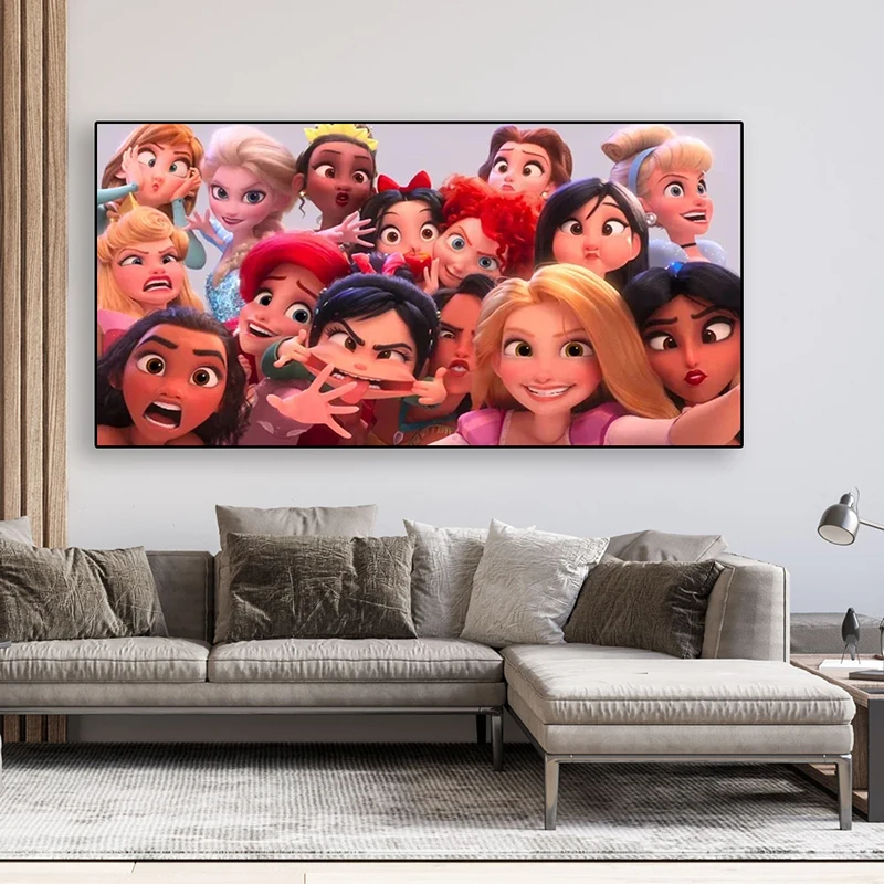 

MINISO Disney Princess Canvas Painting Poster Disney Wall Art Prints Nordic Style Wall Art Kids Room Bedroom Home Decor