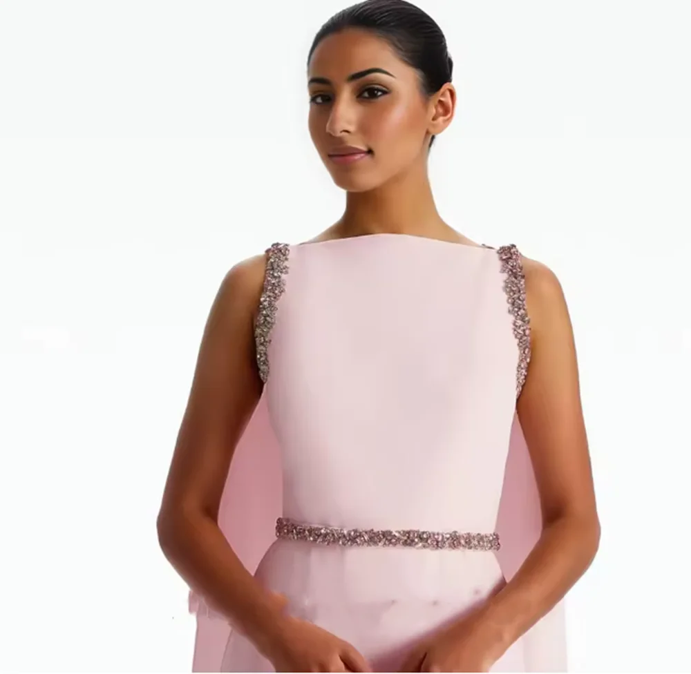 

Arabic Morden Style Draped Crystals Evening Dresses Customized Mermaid Formal 프롬드레스 Side Slit Prom Growns Party Women Bride