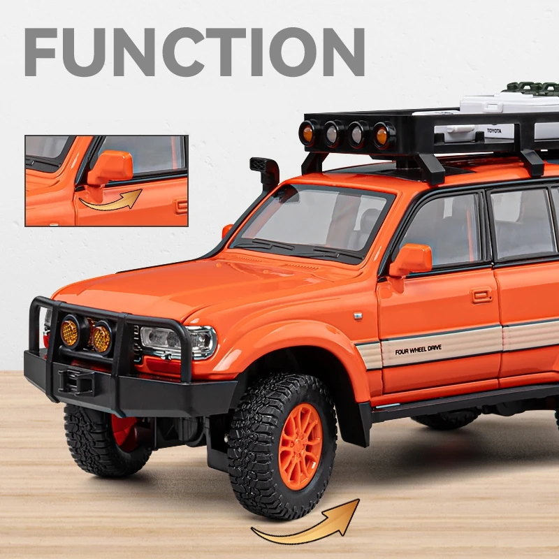 1/24 Toyota Land Cruiser LC80 Advanture Camping SUV Toy Car