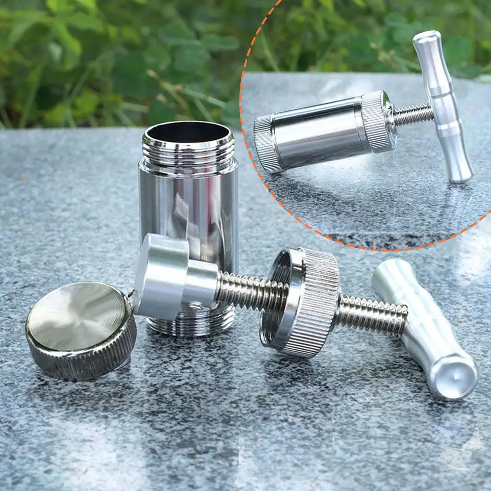 Alloy Metal Compressor Presser T Shaped Mini Tobacco Squeezer Handle Press Herb Heavy Duty Press Tool Anodized B9E6