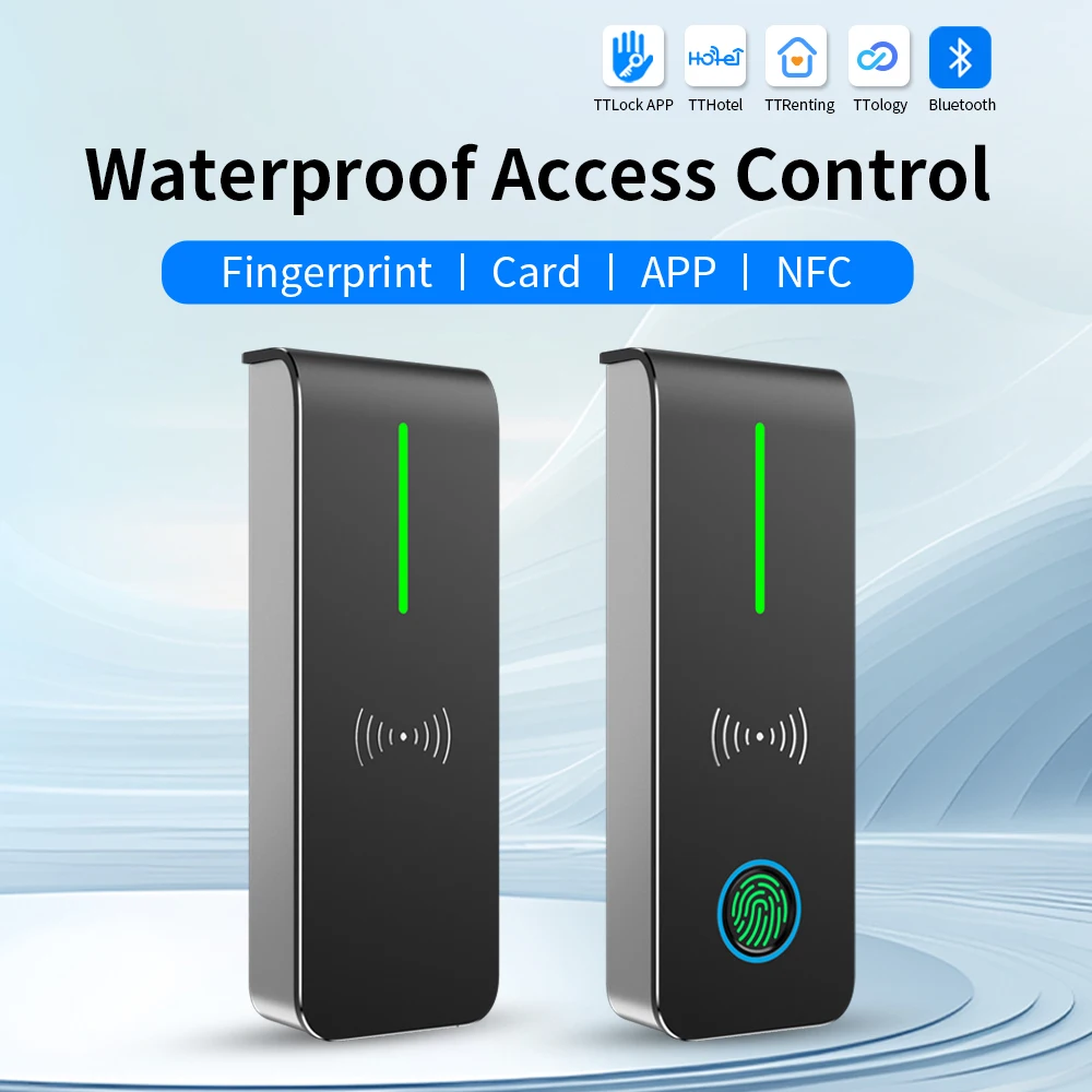 AN90-TT IP67 Access Control APP Remote Door Opening Fingerprint RFID  Bluetooth Normally Open Mode Record Query for Hotel Office