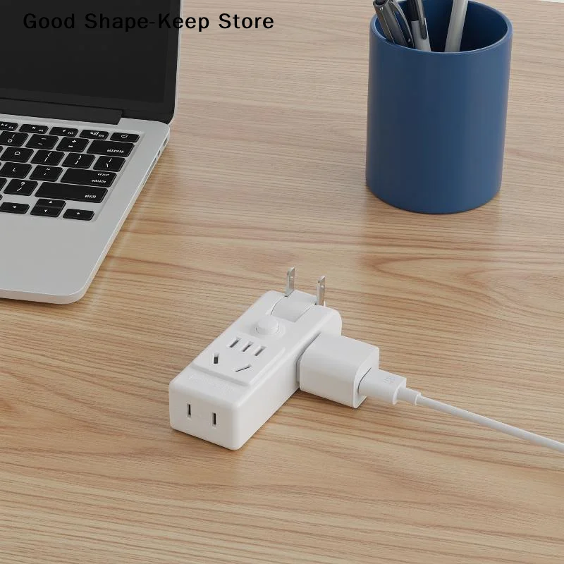 dailyTwo Prong Outlet Expander with 180 Degree Rotation Master Switch Safety Door for Apartment Hotel UseDaily products