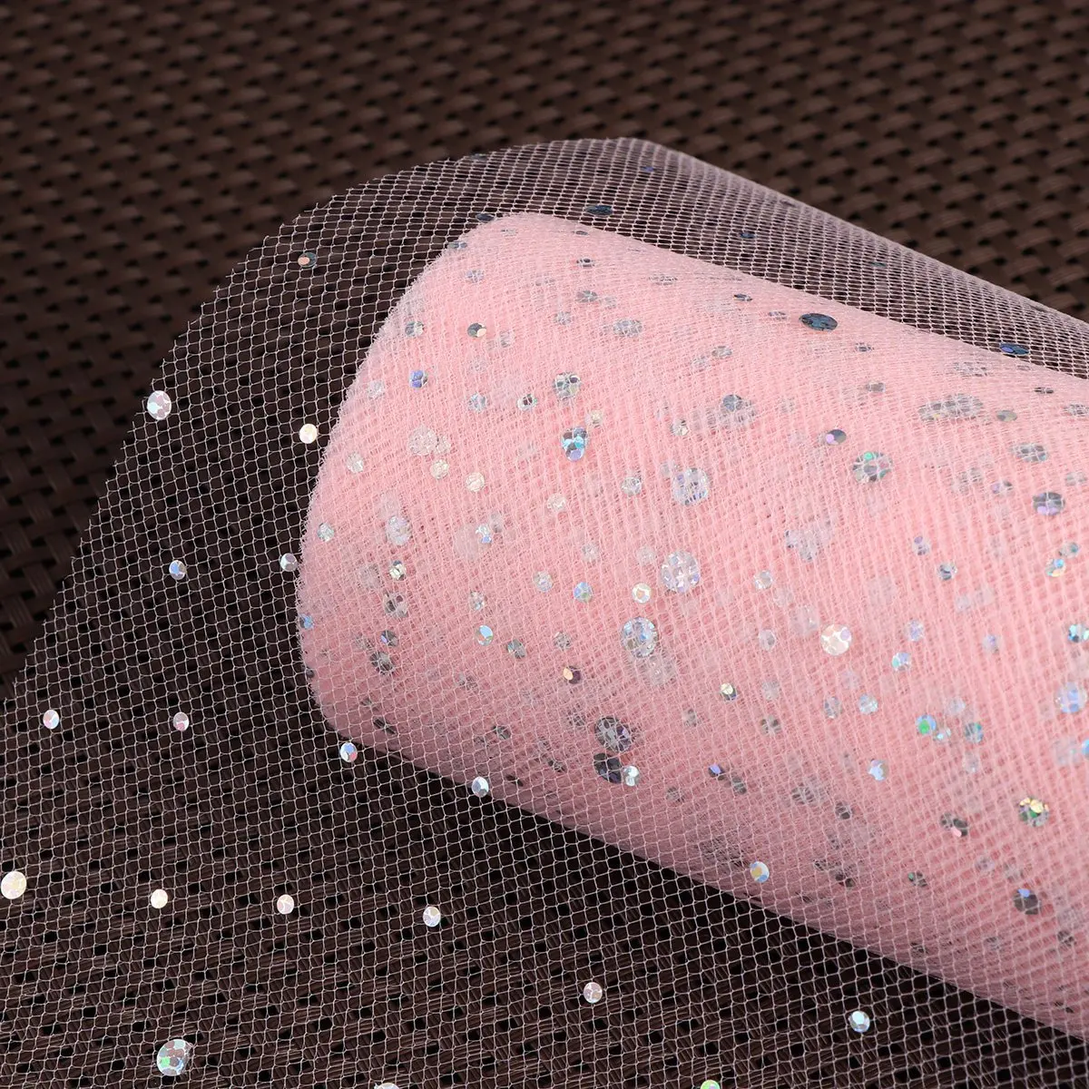 

25 Yards 15Cm Glitter Sequin Tulle Roll Light Pink For Wedding Party Diy Craft Decoration Flower Ball Background Arch Chair Sash
