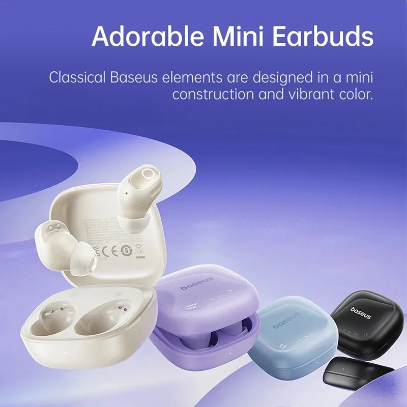 Baseus Bass BD1 Earphones TWS Wireless Bluetooth 5.4 Hifi Headphones Call Noise Reduction Earbuds Support APP Headset Gamer Pro