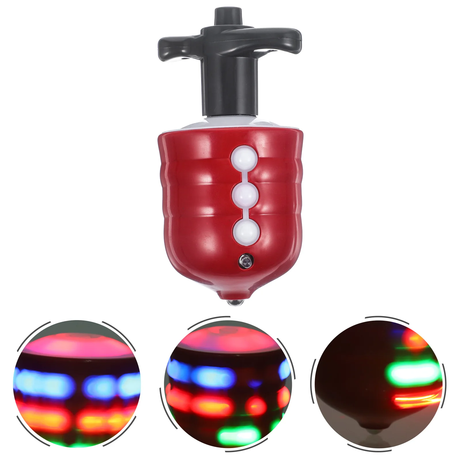 

2 Pcs Flash Electric Gyro Toy Kids Top Stress Reliever Red Plastic Tops Child Music Toys