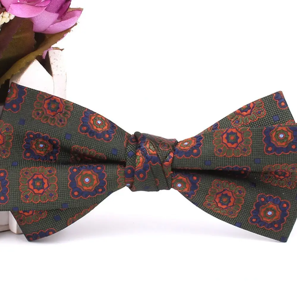 Mens Womens Formal Tie Irregular Flower Design Double Layer Polyester Cravat For Wedding Groom Party Suit Decoration