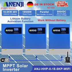 18,6 kW Trójfazowy hybrydowy falownik solarny MPPT 48 V Równoległy falownik sinusoidalny 120 A Ładowarka słoneczna PV 60 do 500 V DC z WIFI