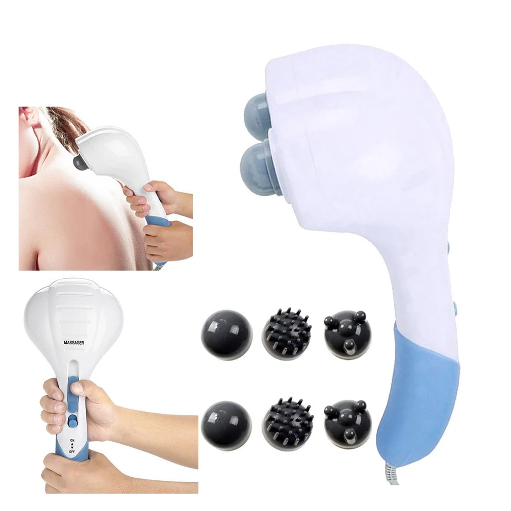 

Двойная головка для облегчения глубоких тканей, легкий электрический ручной ударный стимулятор мышц, вилка стандарта США, белый