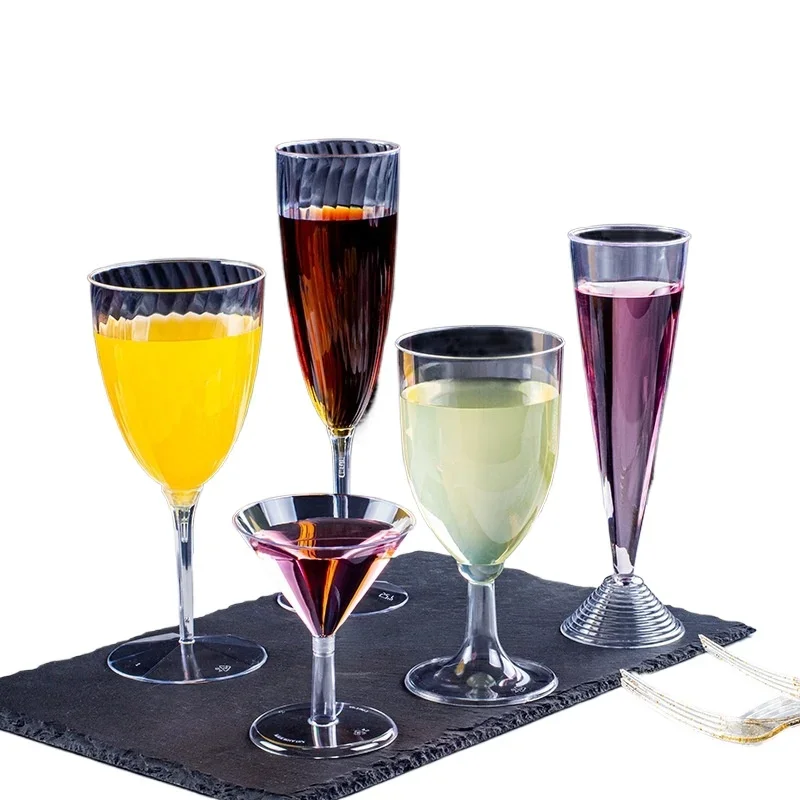 

Goblet Disposable Champagne Glass Thickened Hard Plastic Red Wine Glass Mini Cocktail