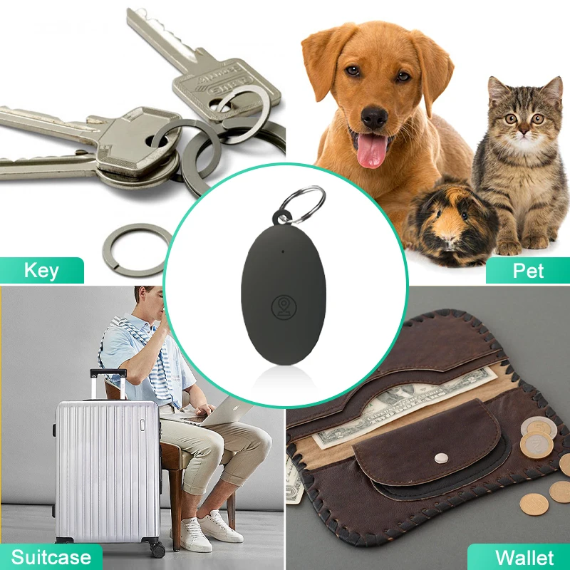 Dog Cat Finder Mini GPS Tracking Device Anti-lost Tracker For Kids Pet Key Wallet Smart Bluetooth Tracker Locator IOS/ Android