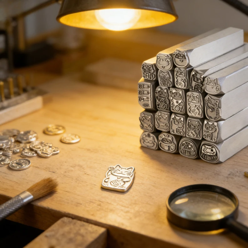 

Jewellery Steel Stamp Maneki-neko Gold and Silver Jewellery Engraving Moulds Bracelet and Necklace Pattern Chiselling Tools