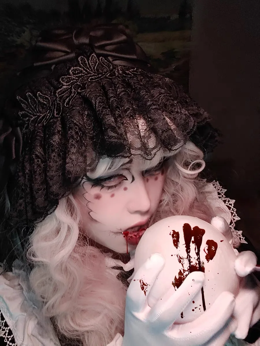 Lolita artesanal pesado laço rosa headpiece doce arco preto gótico acessório de cabelo cosplay limitado preto versátil escuro bandana