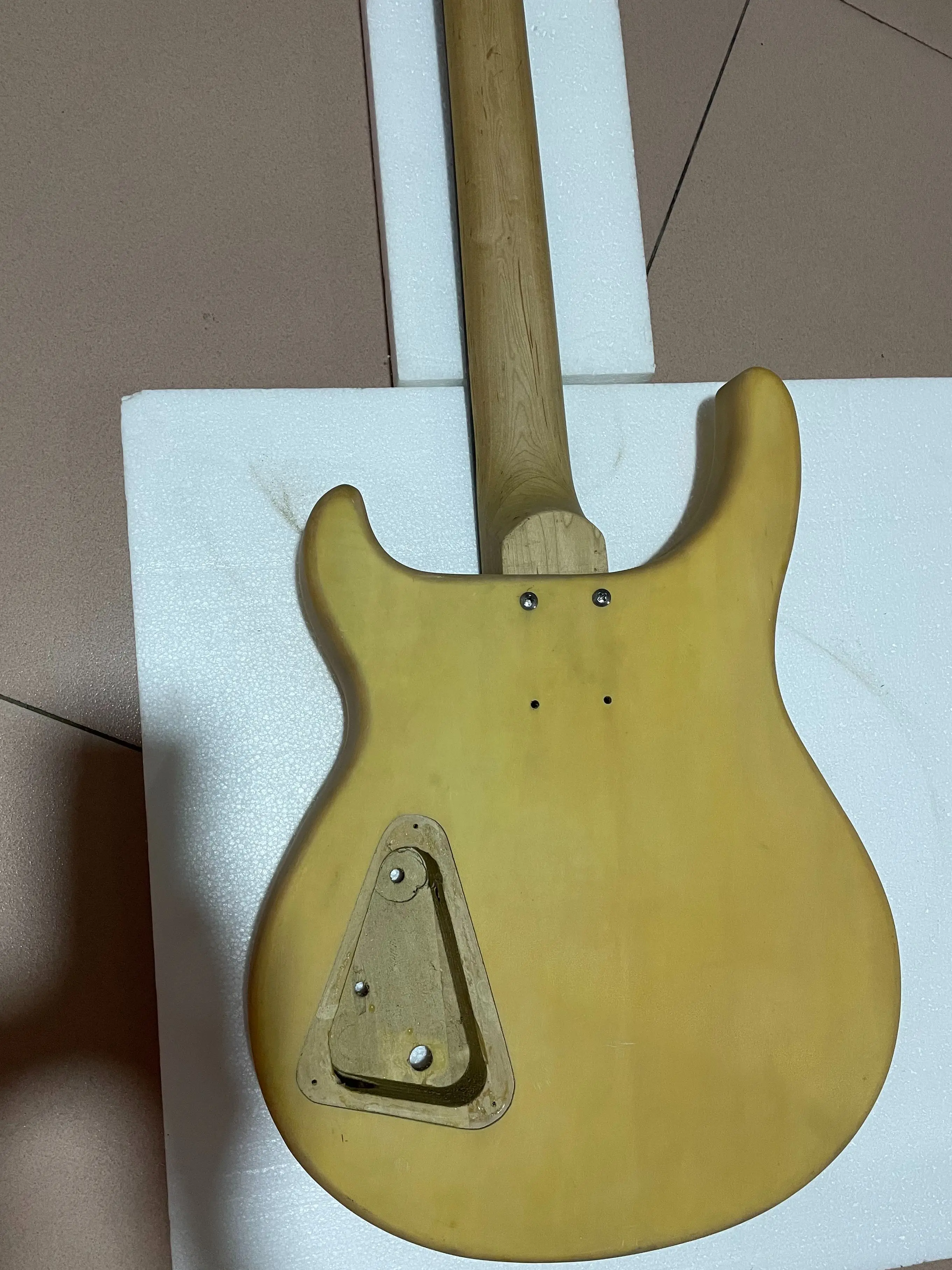 Unfinished Electric Guitar Kit, Neck and Body, Undyed Luthier DIY Parts, Semi-finished Guitar Kit, Essencial Color Only One