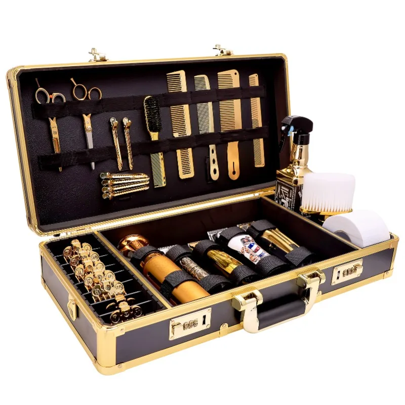 

Hair tool box, hair salon, aluminum alloy, multi-functional portable beauty box, scissor storage box.