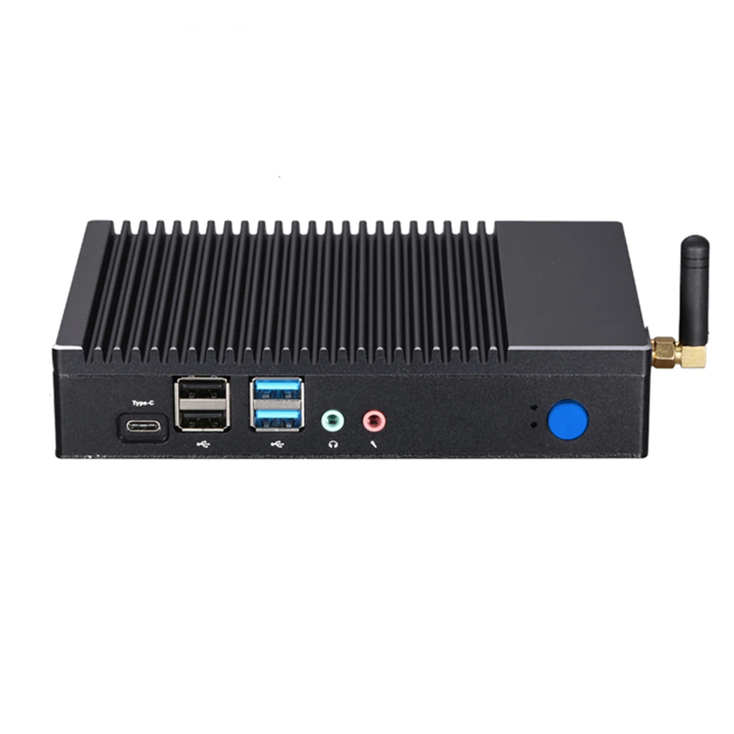 HUNSN bez wentylatora Mini PC, BH05a, komputer stacjonarny, czterordzeniowy A6 1450, PXE, WOL, Vmware, Citrix obsługiwane, VGA, HDMI, LAN, Type-C