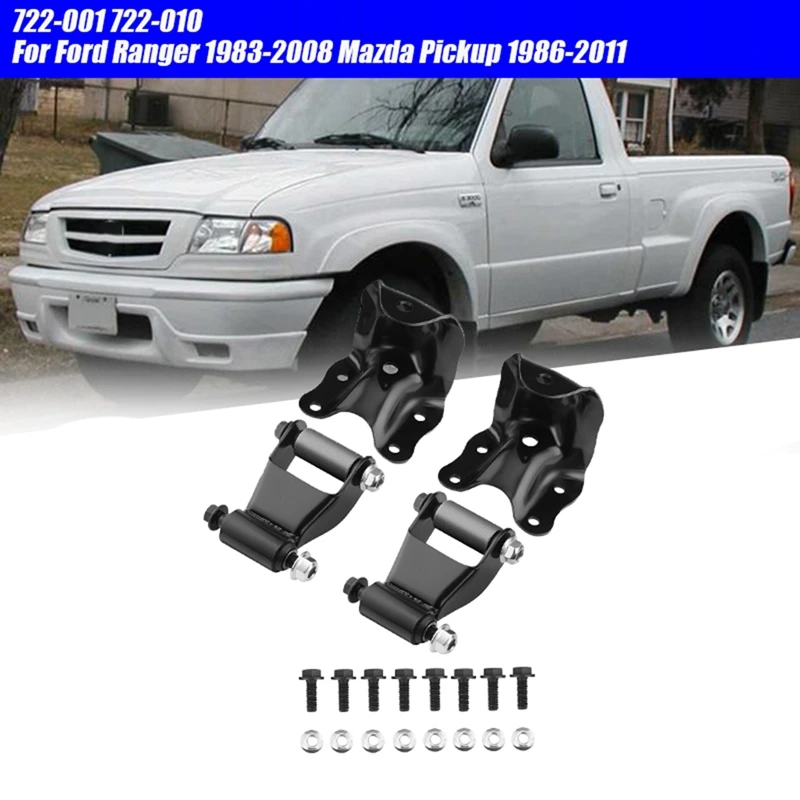 

1 Set Car Springs Rear Hanger And Shackle Bracket Kit 722-001 722-010 For Ford Ranger 1983-2008 Mazda Pickup 1986-2011