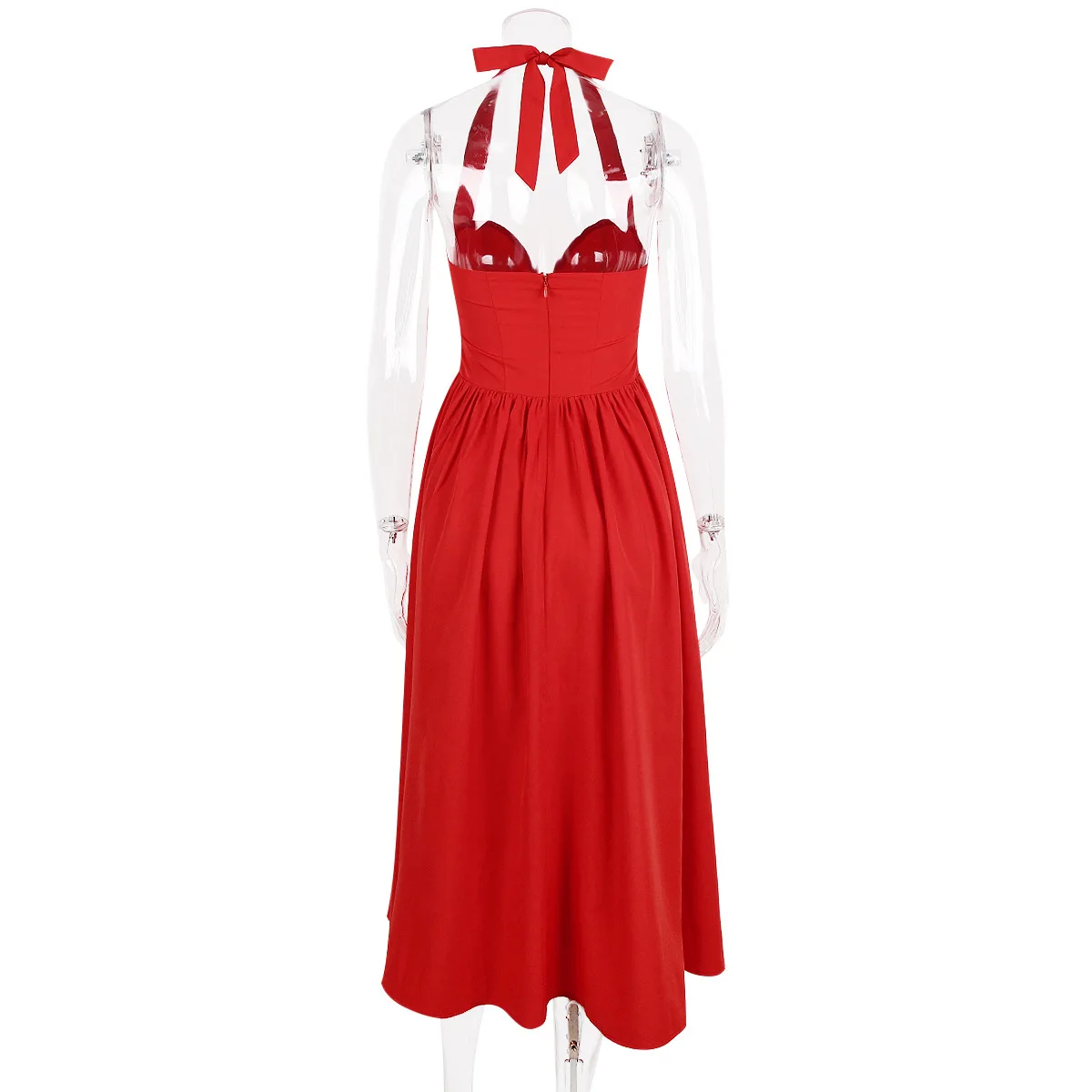 فستان صيفي مناسب ومتوهج بحمالات 2025 فساتين حفلات ضيقة حمراء أنيقة فستان كاجوال طويل مثير ملابس نسائية