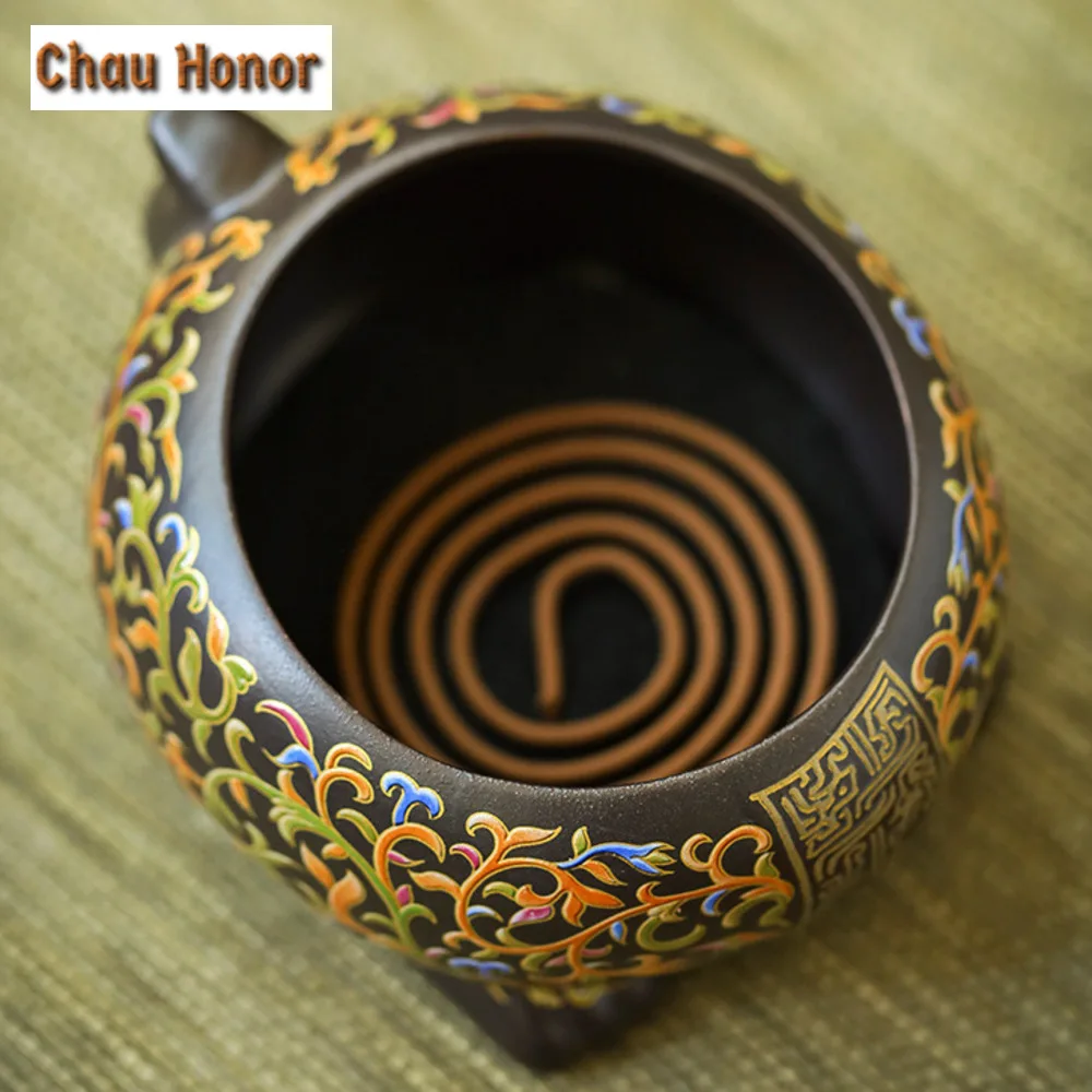 Chiense Cloisonne Path Incense Holder Japanese Lion Dragon Incense Smoke Waterfall Smell Distributor Cafes Equipment Ornaments