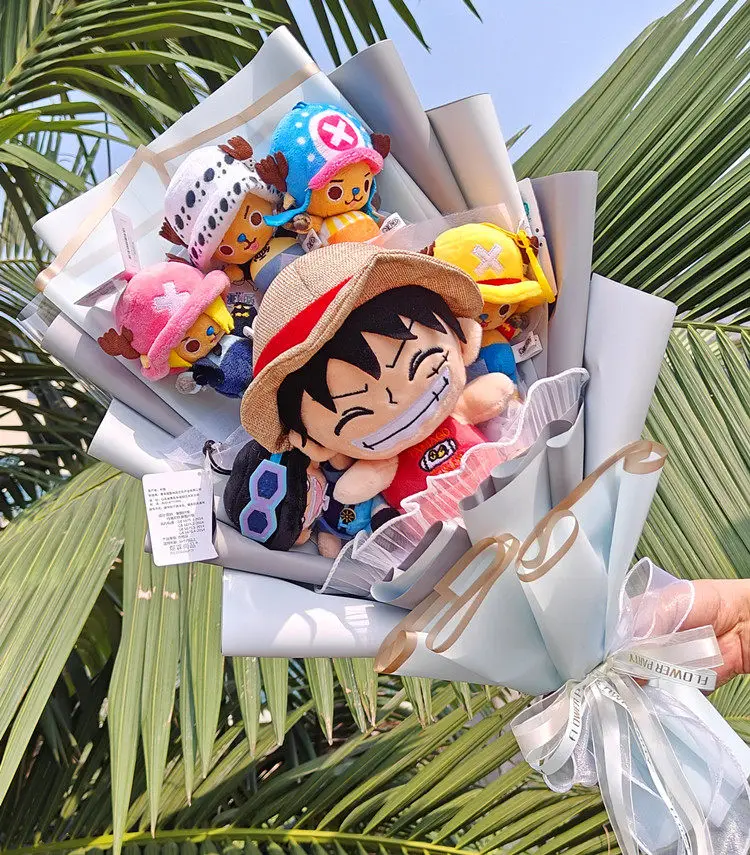 One Piece Anime Luffy Chopper Plush Doll Bouquet Graduation Gift Anime Peripheral Cartoon Dolls For Anime Fans