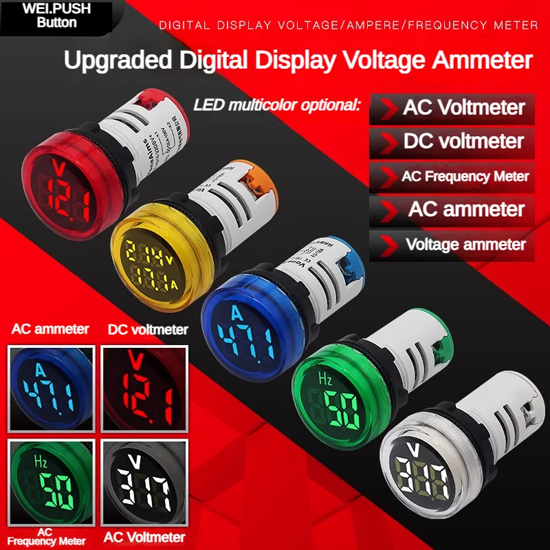 LED digital display indicator light AC voltmeter DC power signal light ammeter frequency meter thermometer Hertz