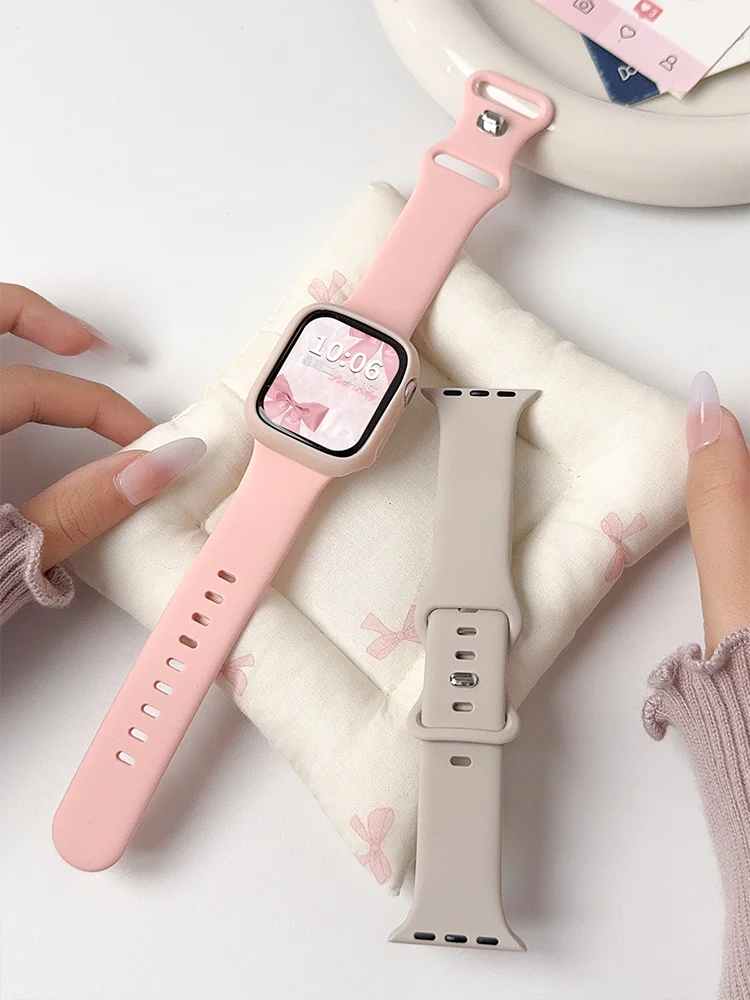 Silicone Strap+TPU Case For Apple Watch band 45mm 40mm 44mm 41mm 42/46mm Bumper tpu iWatch series 11 10 8 9 7 6 5 4 SE 3 Straps