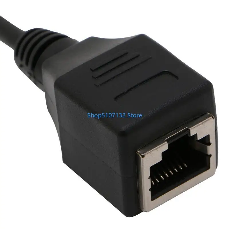87HD Stereo DC3.5mm Cord to RJ45 Socket Ethernet Adapter Wire Cable 31cm Length