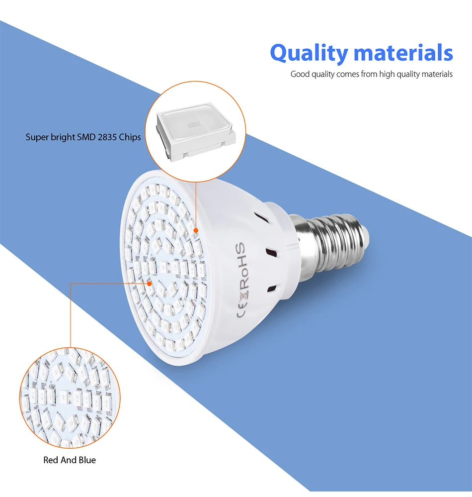 9W E27/E26 LED Wachsen Licht GU10 Volle Spektrum Pflanzen Lampe E14 Für Indoor Topf Obst Growbox Anbau birne MR16 AC220V 5W 7W – Detail 2