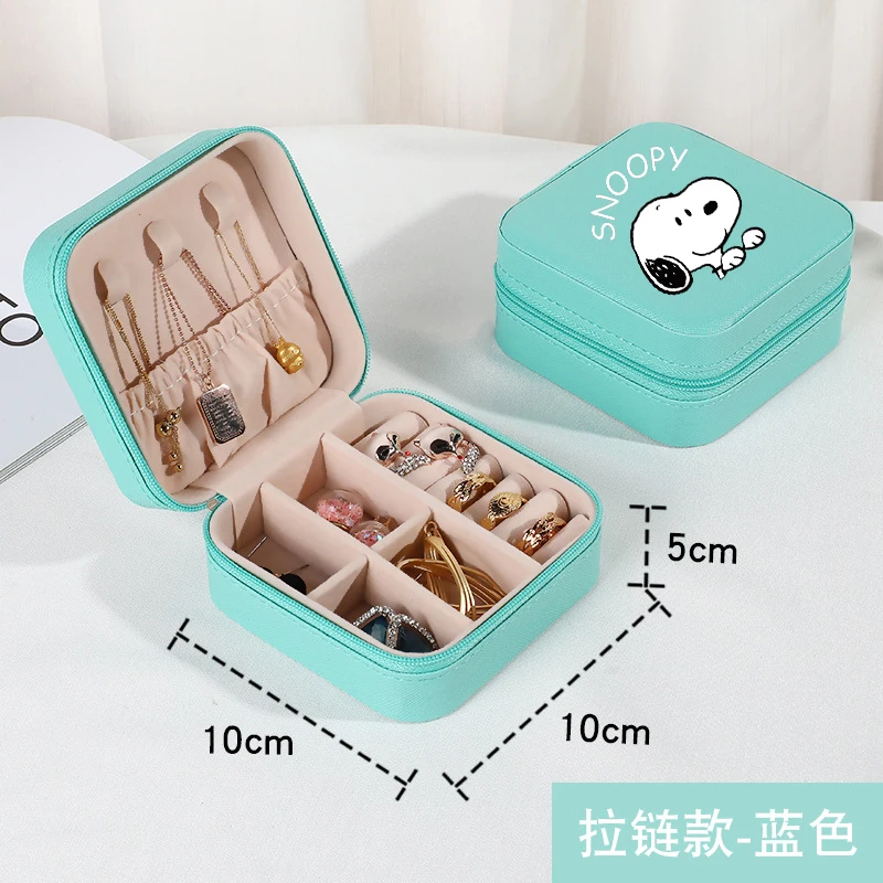 Snoopys Female Jewelry Box Mini Jewelry Storage Box Girl Kawaii Trinket Case Earrings Necklace Ring Cute Organizer Birthday Gift