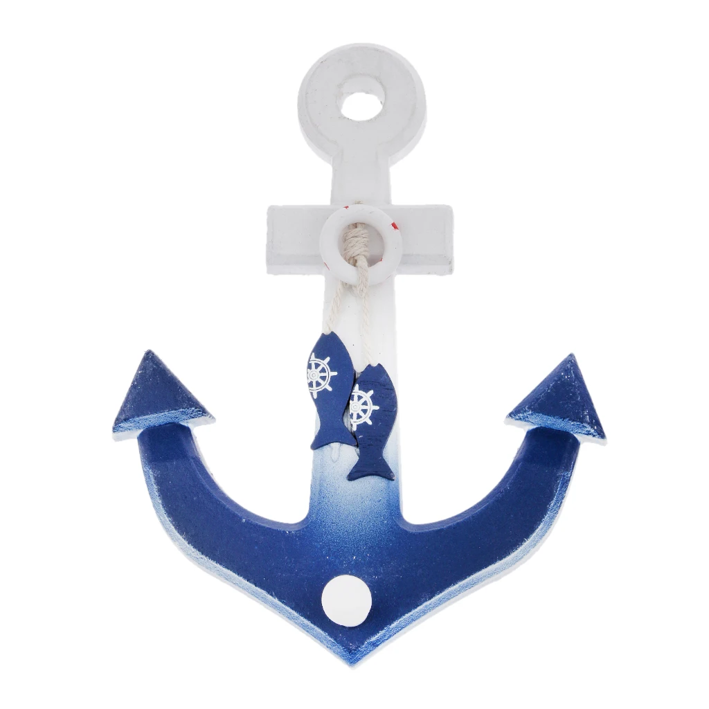 Nautical Anchor Wall Hanging Hook Buoy Fish Decor Coat Hat Door Rack