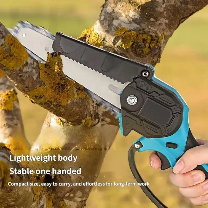 

Ergonomic Cordless Single Handed Chainsaw With Powerful Motor And Long Lasting Battery For Gardening And Woodworking M4YD