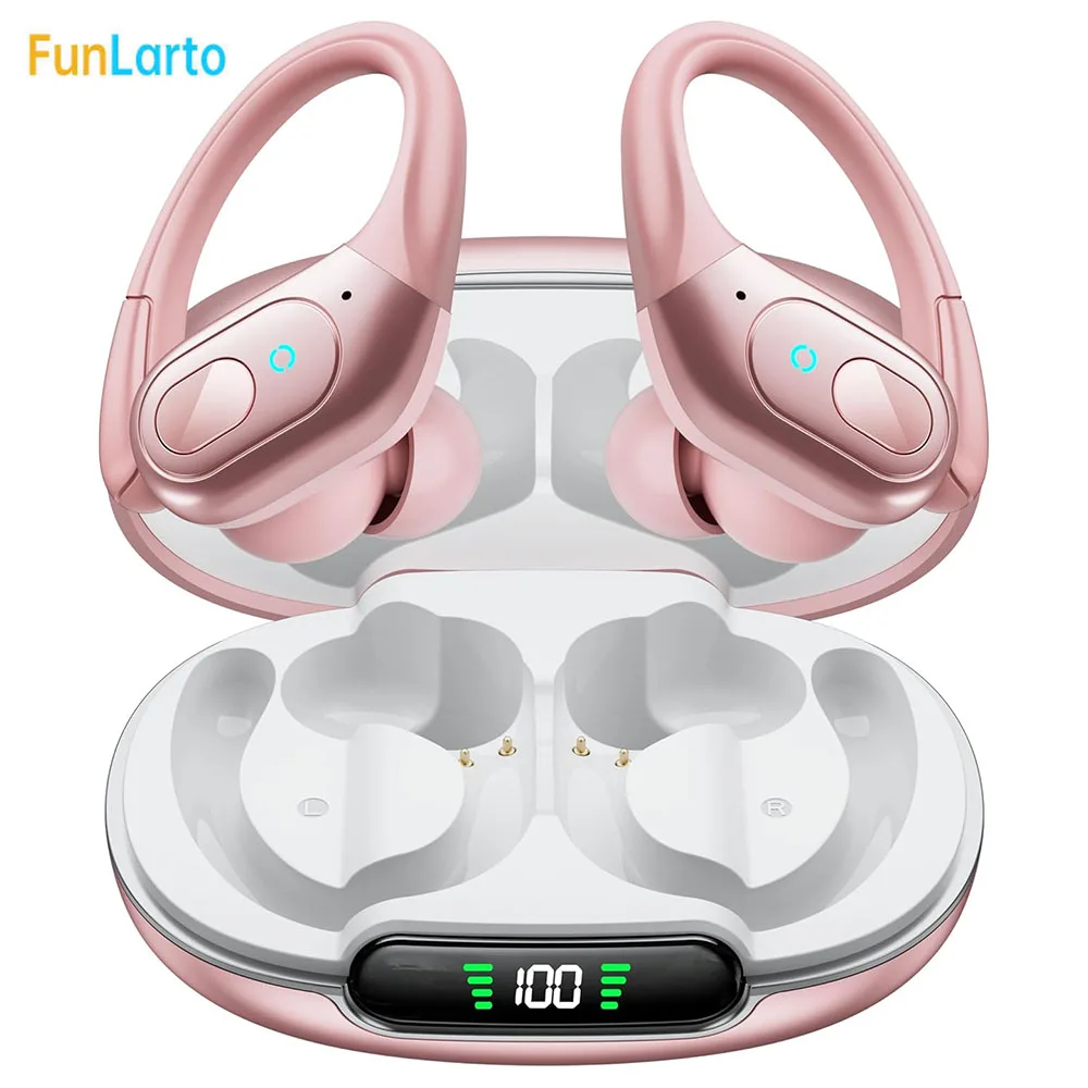 سماعات رأس رياضية لاسلكية IPX7 مقاومة للماء بلوتوث 5.3 مع ميكروفون سماعات أذن لاسلكية للرياضة والجري والتمارين الرياضية في صالة الألعاب الرياضية