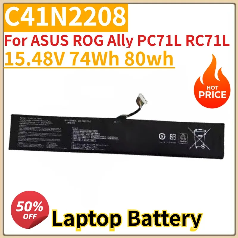 

New C41N2208 15.48V 74Wh 80wh Replacement Battery For ASUS ROG Ally PC71L RC71L gaming handheld series comes free tools