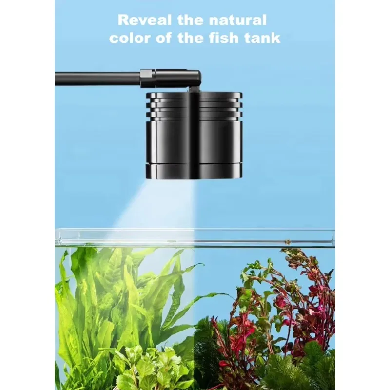 Fish tank Light, Algae and Grass tank Light, Aluminum Alloy Small Pendant Light, Waterproof Color-changing Aquatic Plant Light