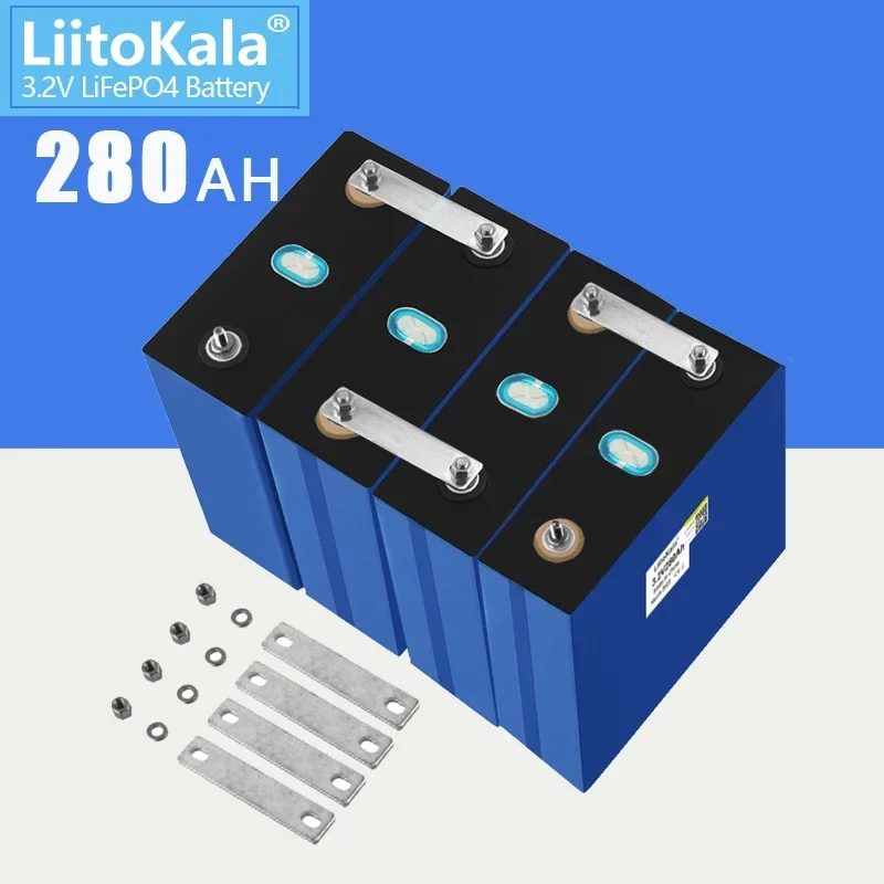 1-32PCS LiitoKala 3.2V 280Ah Lifepo4 battery Grade A 12V 24V 36V 48V Rechargeable Battery Pack EU US Tax Free