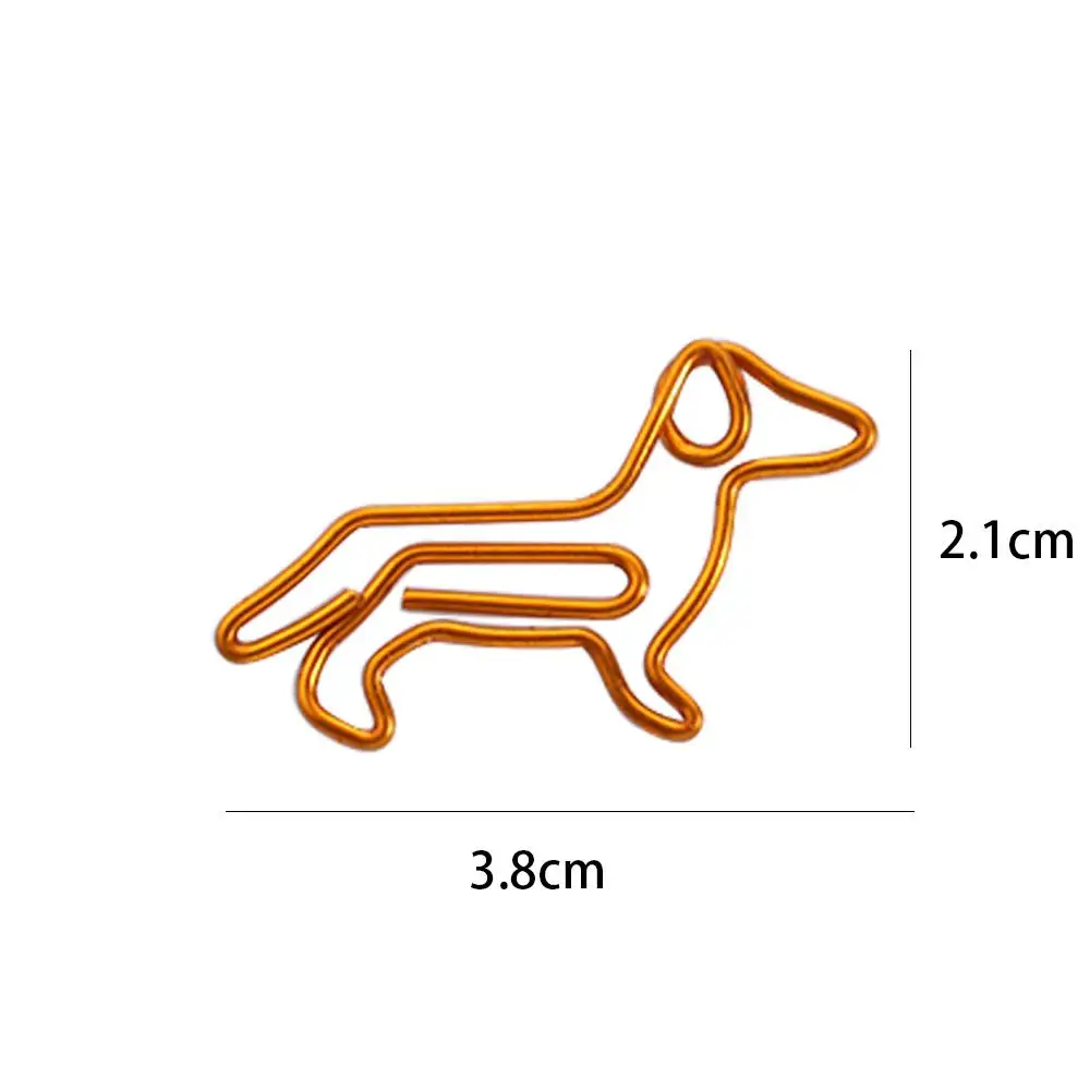Animal Shape Cartoon Special-shaped Paper Clamps Customization Dachshund Gold Paper Clip Bookmark Clip Paper Clips
