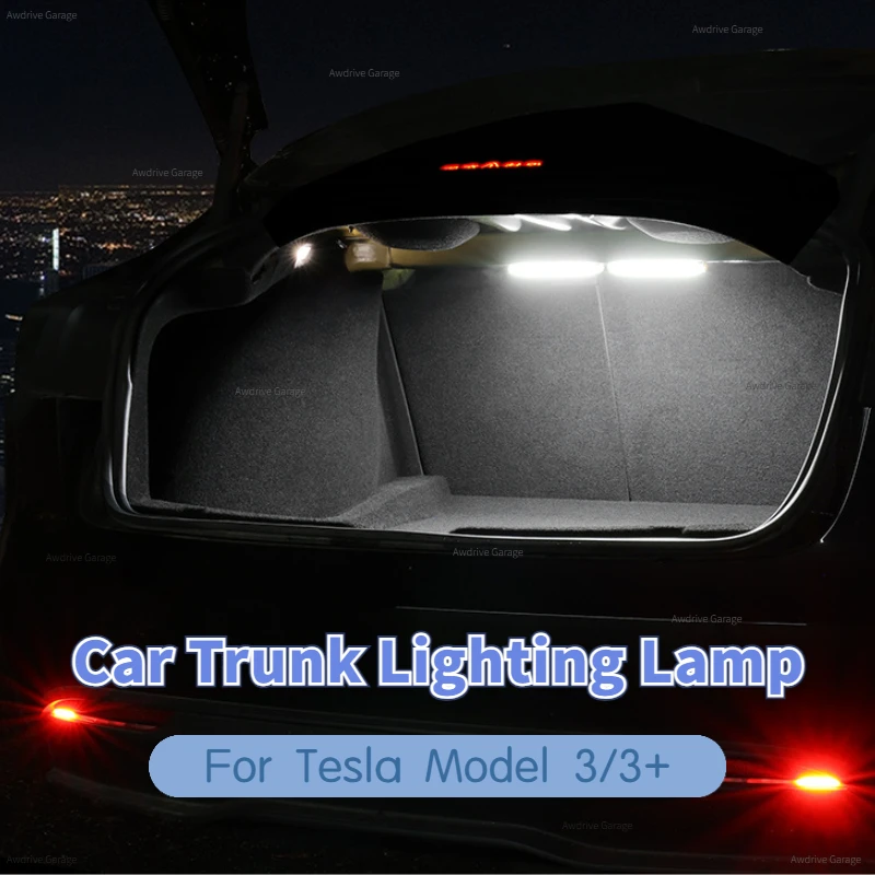 For Tesla Model 3/3+ Highland 2024 Car Trunk Lighting LED Lamps Brightening Atmosphere Light Tail Box Lights Car Accessories