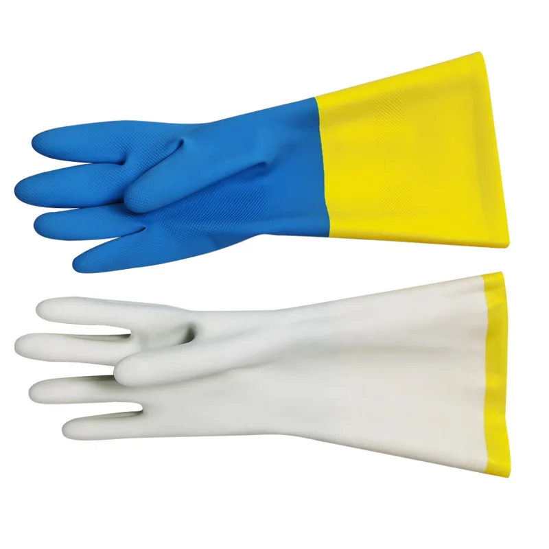 Cid and Alkali Resistant Cleaning for Household Scrubbe Repeatable Kitchen Dish Washing Rubber Gloves