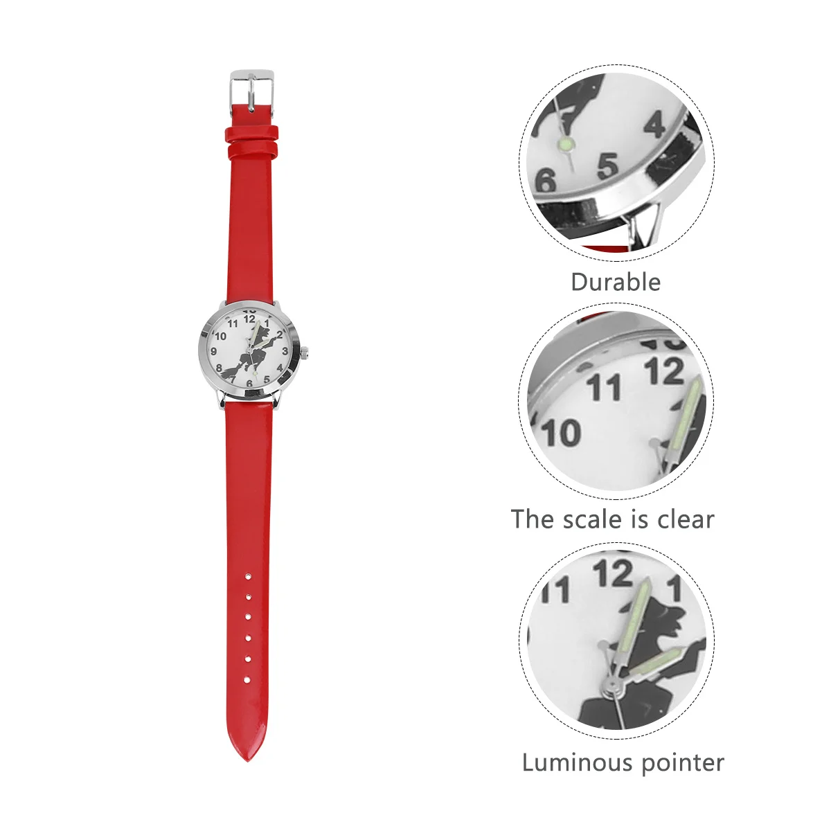 Halloween Witch Pattern Kids Watch Lightweight Quartz Gift Watch for Children Luminous Strap Comfortable Wearing - Image 5