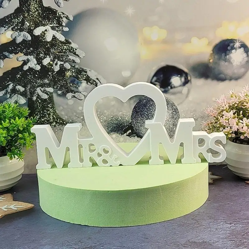  Crystal Epoxy Resin Table Ornament Mould for Mr & Mrs Wedding Decoration Sign
