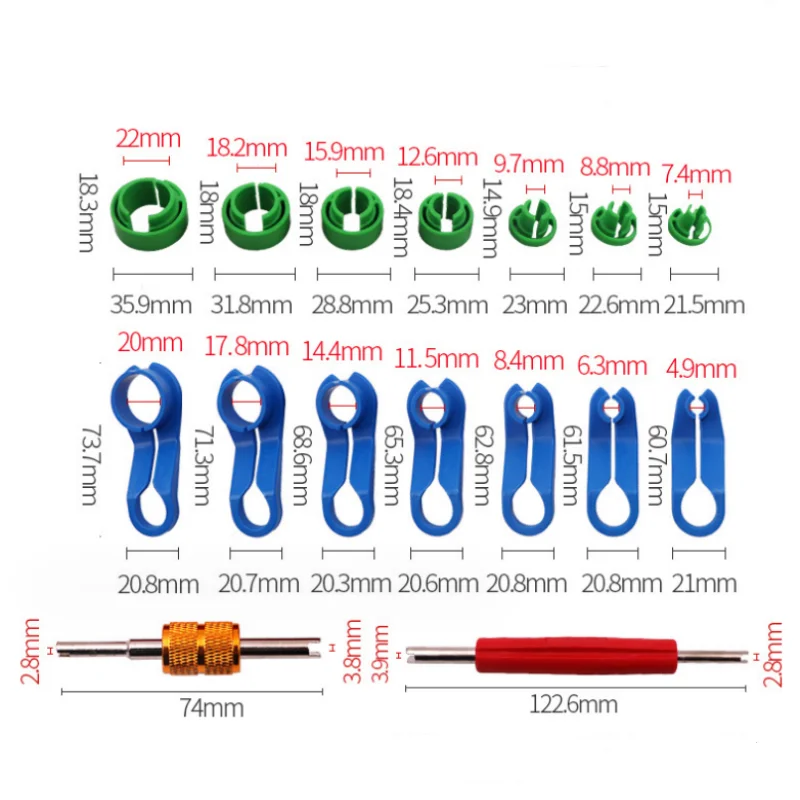 Fuel Line Angled Disconnect Tool Set Air Conditioning Pipe Clamp Disassembly Tool for Automotive AC Fuel Line,16pcs