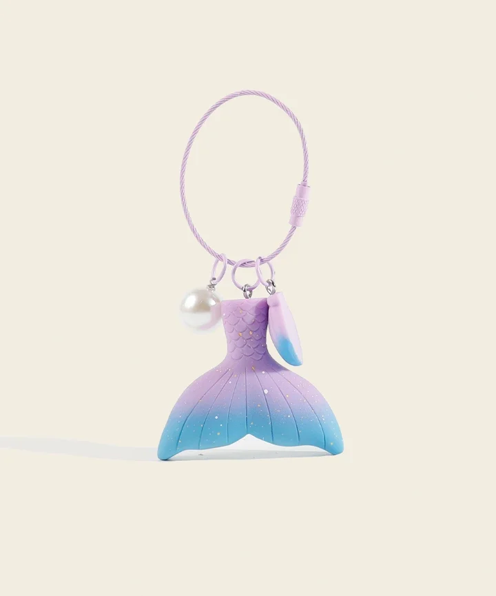 Anime Love and Deepspace Rafayel Cosplay Gradient Ramp Fishtail Kayring Charm Cartoon Keychain Pendant Key Ring Adorn Xmas Gift