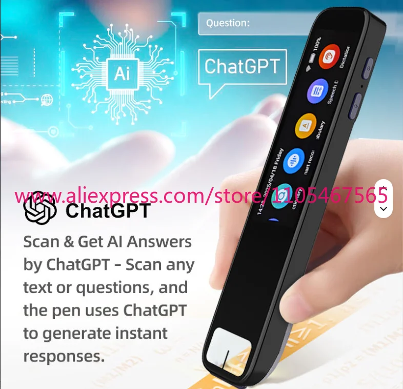 1PCS  Smart Pen with ChatGPT integration Built-in ChatGPT integration scans questions and receives instant AI-generated answers